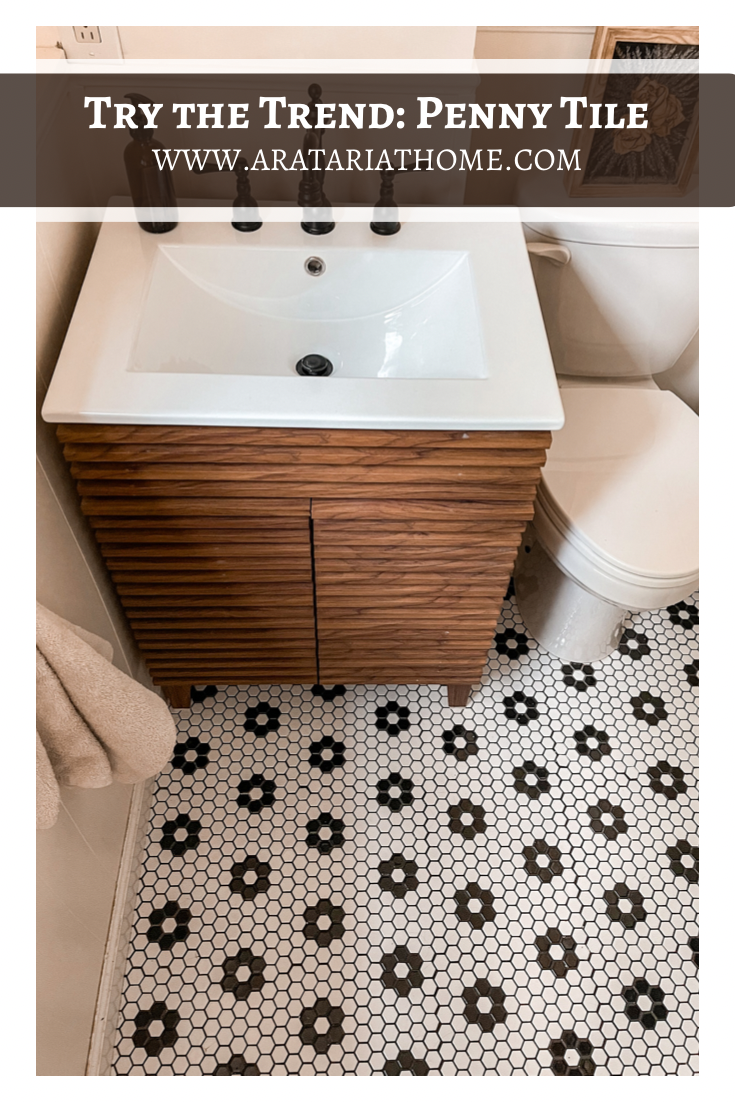 Penny tile bathroom floor deals